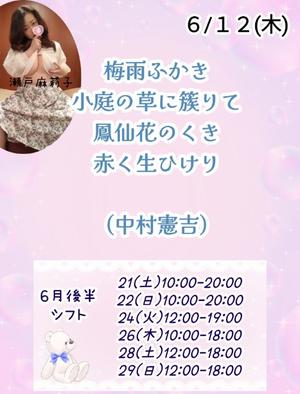 瀬戸麻莉子の写メ日記｜プレジデントハウス 吉原大衆店ソープ